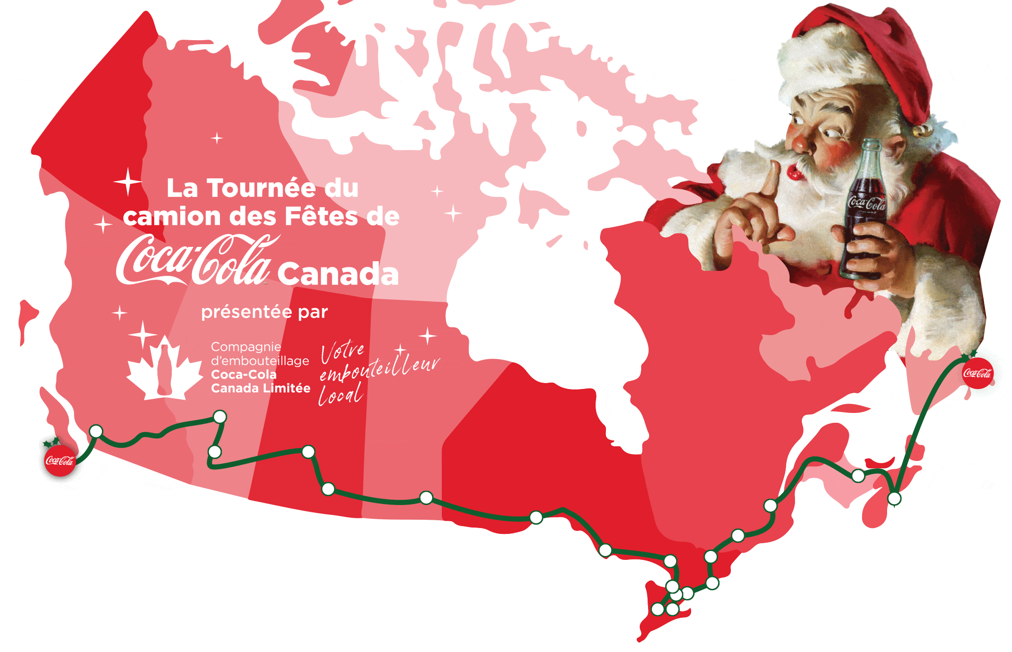 Carte de la tournée des camions à travers le Canada